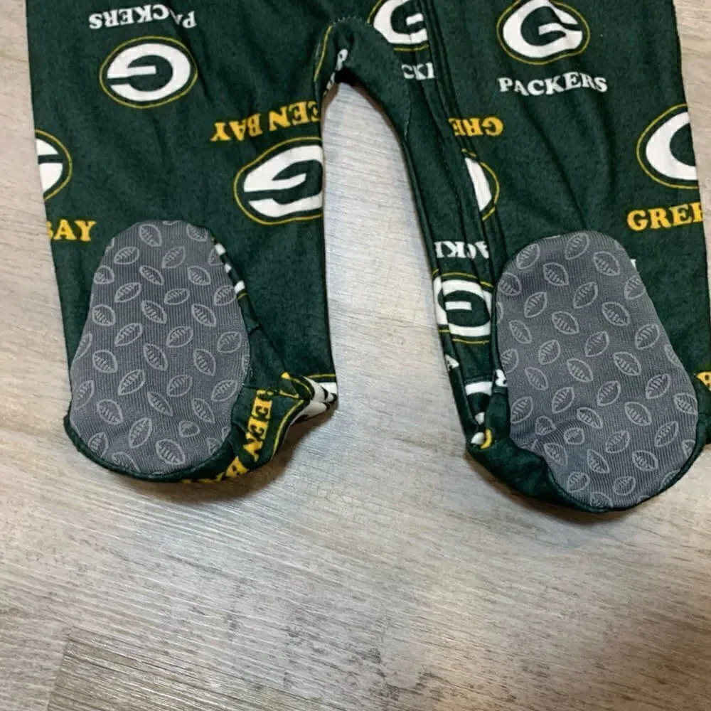 NFL Team Apparel 0-3 Green Bay Packer zip footed pajamas